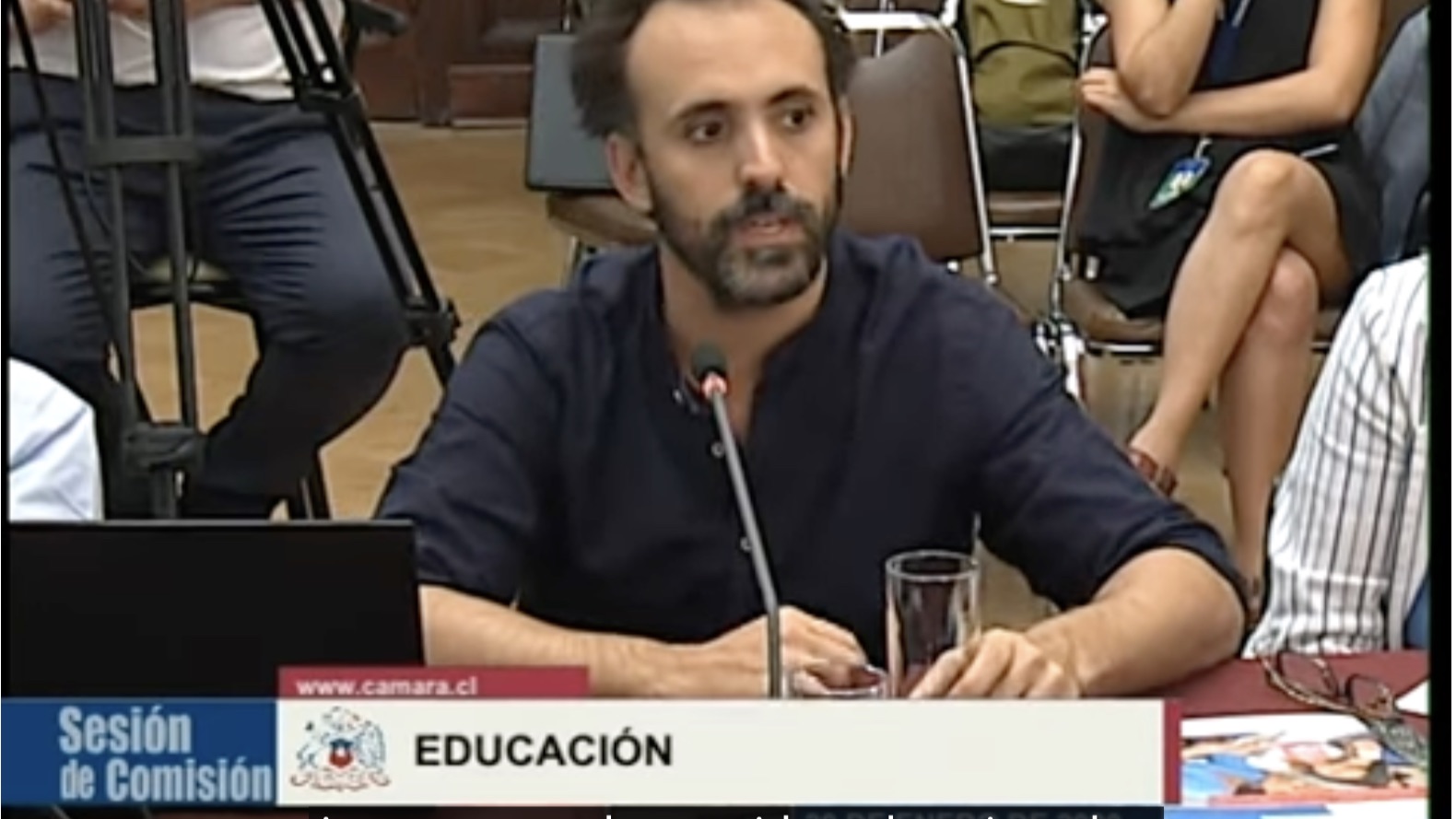 Daniel Reyes Pace exponiendo ante la comisión de Educación de la Cámara de Diputados